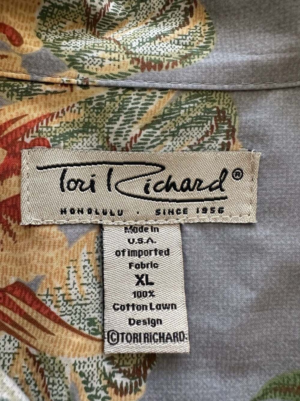 Tori Richard Hawaiian Shirt Men’s XL Blue Floral Tropical Aloha Cotton Lawn USA - Picture 3 of 10